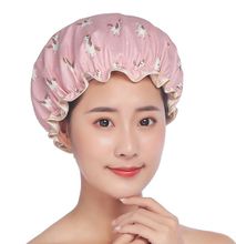 Waterproof Hair Cap Polyester PVC Shower Women's Double Bath
